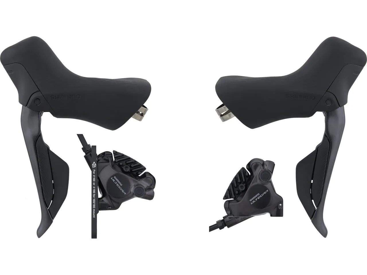 Shimano Ultegra v+h Set Scheibenbremse BR-R8170 + Di2 ST-R8170, Grau, Satz (VR + HR) Shimano Ultegra v+h Set Scheibenbremse BR-R8170 + Di2 ST-R8170, Grau, Satz (VR + HR)