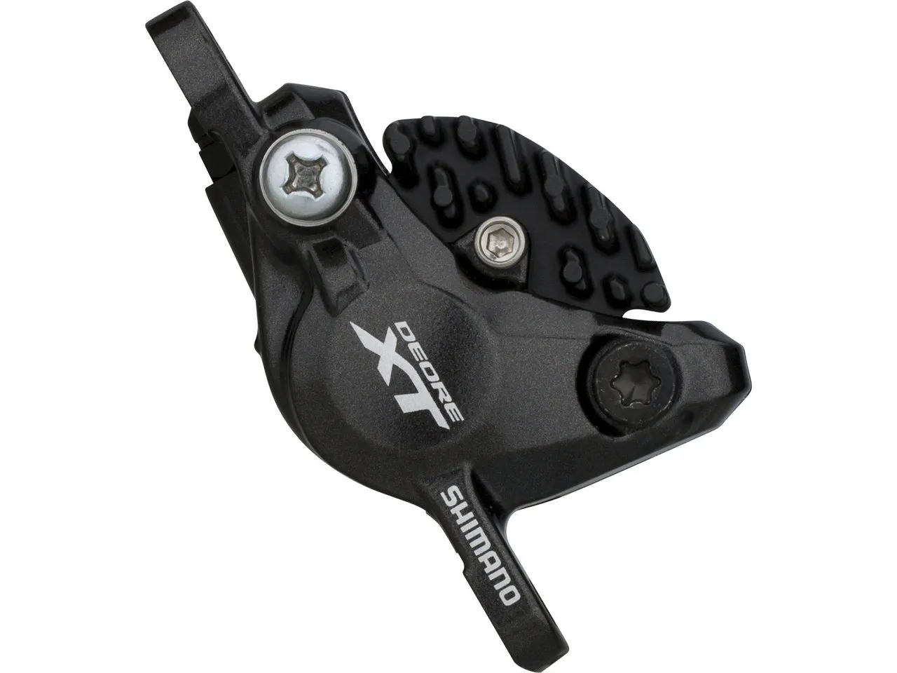 Shimano XT Bremssattel BR-M8000 mit Resinbelag mit Kühlrippen, Schwarz, VR / HR Postmount 6" Shimano XT Bremssattel BR-M8000 mit Resinbelag mit Kühlrippen, Schwarz, VR / HR Postmount 6"