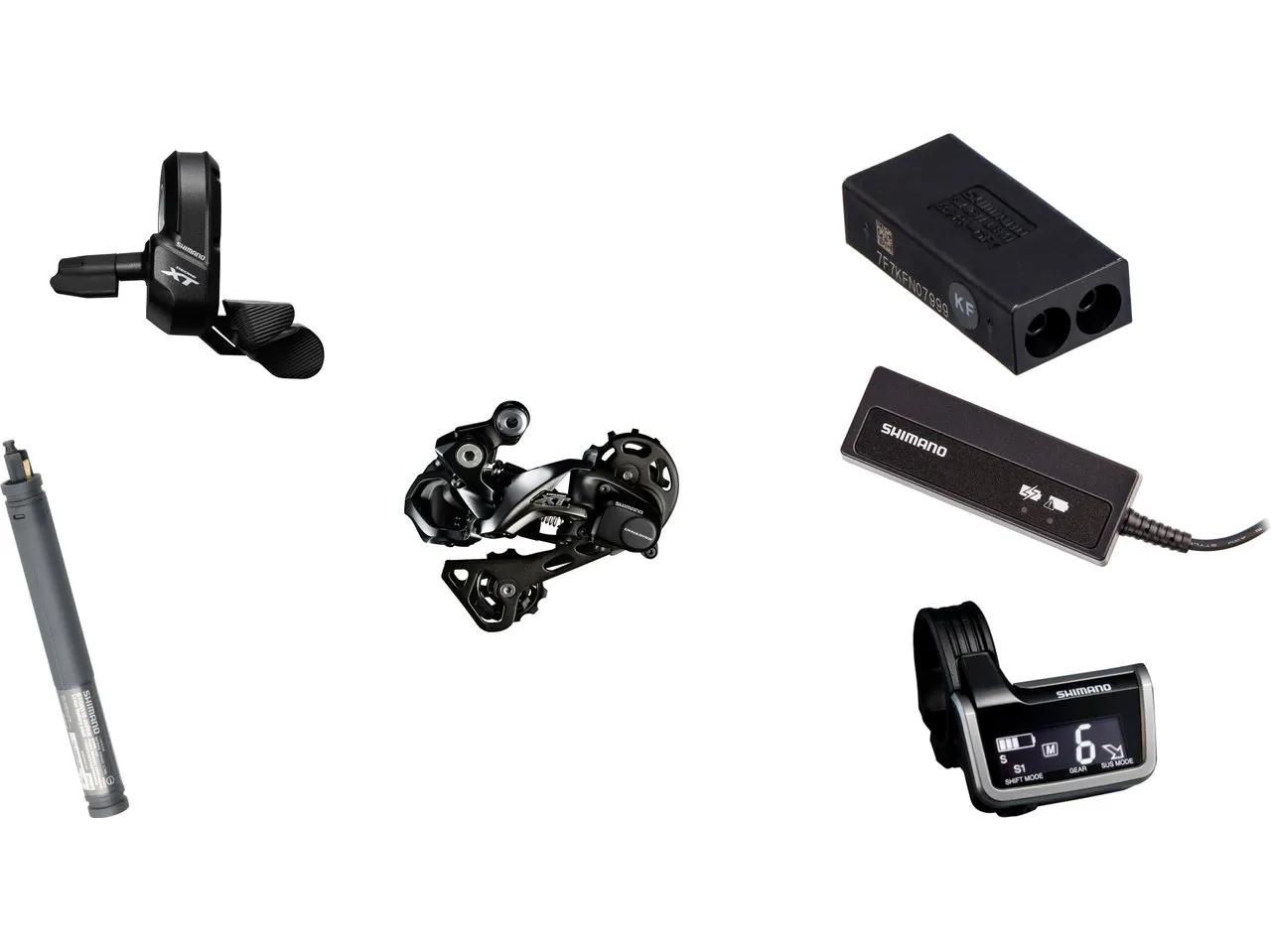 Shimano XT Di2 M8050 1x11 Elektronik Kit, Schwarz, Klemmschelle / mit Display Shimano XT Di2 M8050 1x11 Elektronik Kit, Schwarz, Klemmschelle / mit Display
