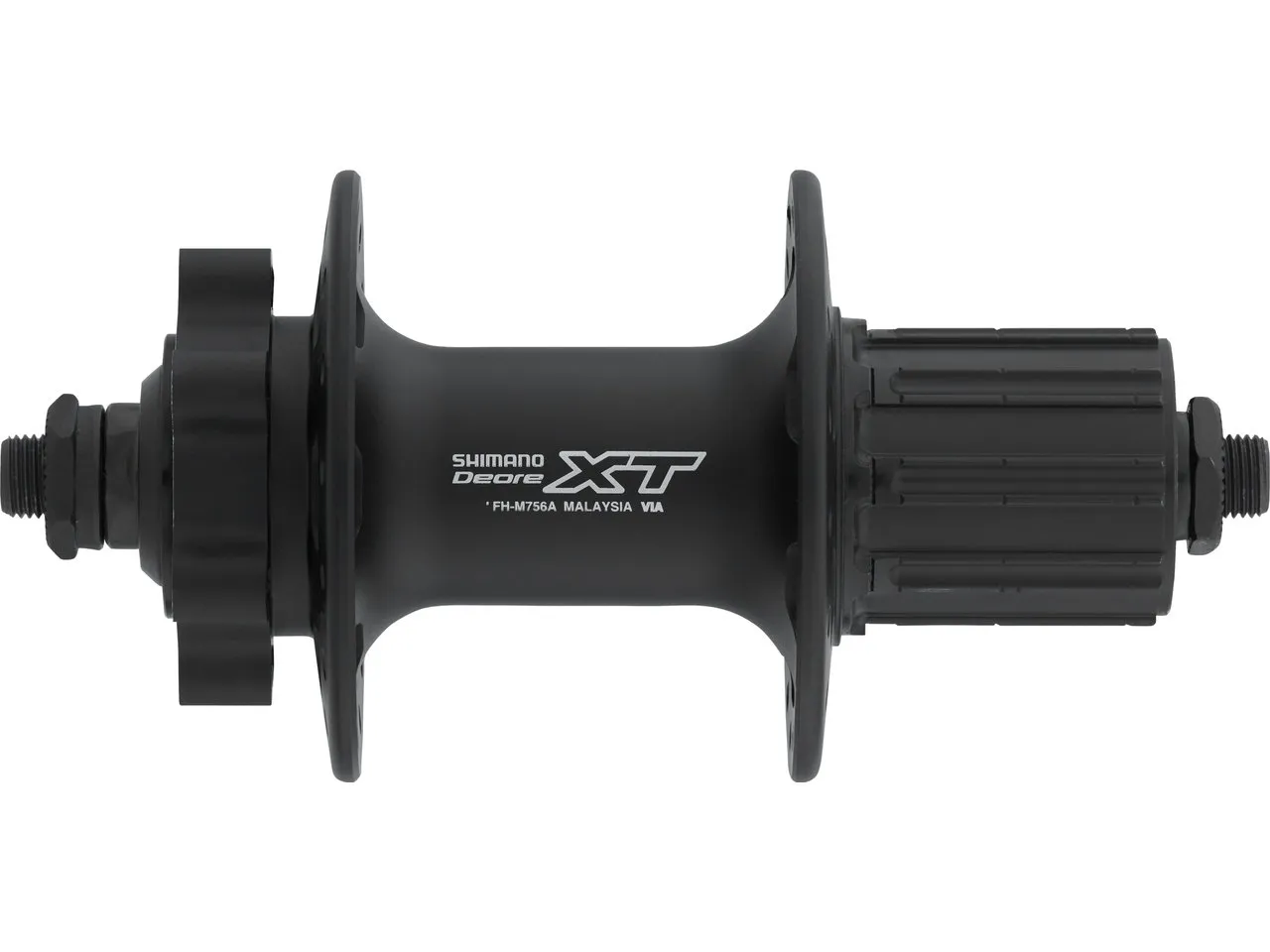Shimano XT HR-Nabe FH-M756A Disc 6-Loch für Schnellspannachse, Schwarz, 10 x 135mm / 32 Loch / Shimano Shimano XT HR-Nabe FH-M756A Disc 6-Loch für Schnellspannachse, Schwarz, 10 x 135mm / 32 Loch / Shimano