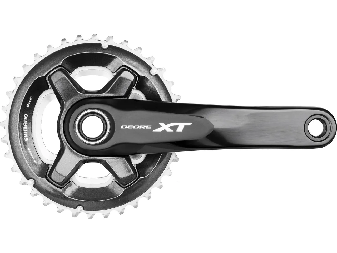 Shimano XT Kurbelgarnitur FC-M8000-2 Hollowtech II, Black / silver, 175mm, 36-26t Shimano XT Kurbelgarnitur FC-M8000-2 Hollowtech II, Black / silver, 175mm, 36-26t