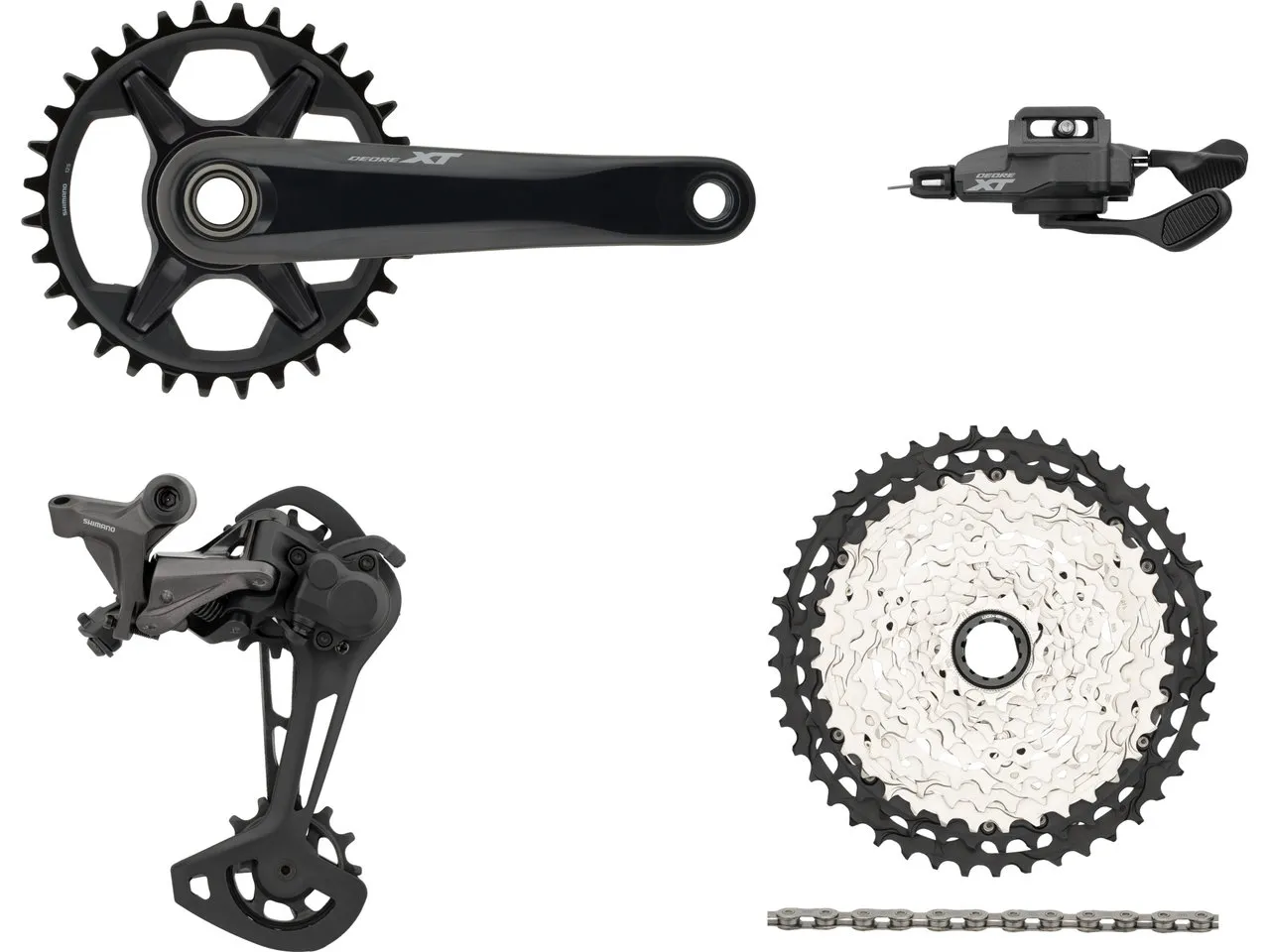 Shimano XT M8100 Gruppe 1x12 34, Schwarz, 170.0mm/Schelle/10-45 Shimano XT M8100 Gruppe 1x12 34, Schwarz, 170.0mm/Schelle/10-45