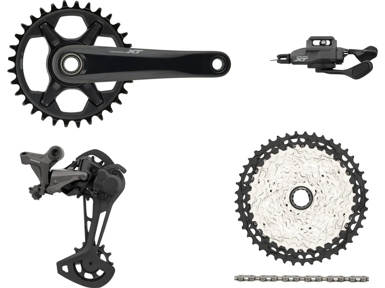 Shimano XT M8100 Gruppe 1x12 36, Schwarz, 175.0mm/I-Spec EV/10-51 Shimano XT M8100 Gruppe 1x12 36, Schwarz, 175.0mm/I-Spec EV/10-51