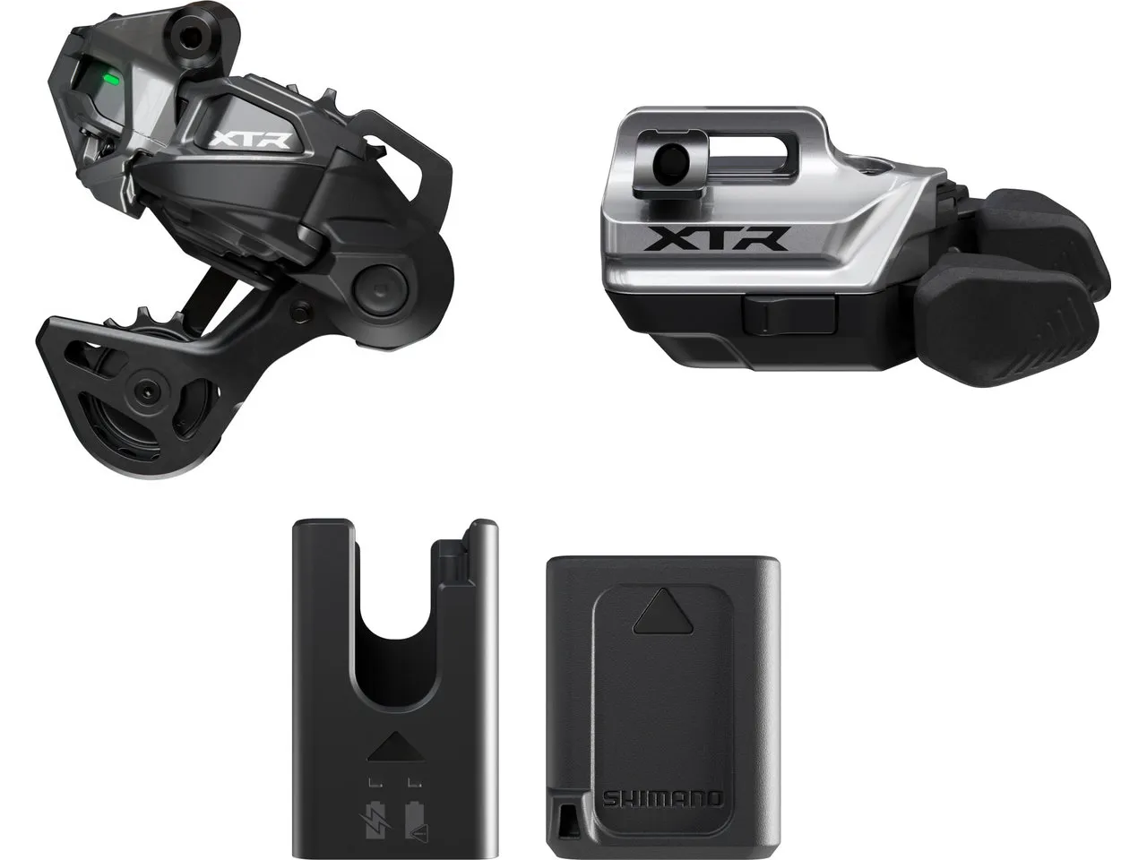 Shimano XTR Di2 M9250, RD-M9250-GS, SW-M9250-IR Schaltungs-Upgrade Set, Grau/schwarz Shimano XTR Di2 M9250, RD-M9250-GS, SW-M9250-IR Schaltungs-Upgrade Set, Grau/schwarz