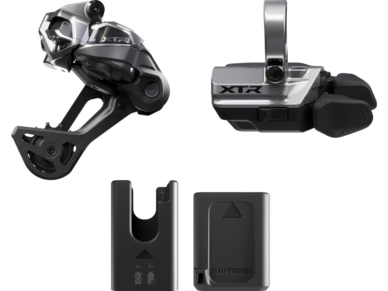 Shimano XTR DI2 M9250, RD-M9250-SGS, SW-M9250-R Schaltungs-Upgrade Set, Grau/schwarz Shimano XTR DI2 M9250, RD-M9250-SGS, SW-M9250-R Schaltungs-Upgrade Set, Grau/schwarz