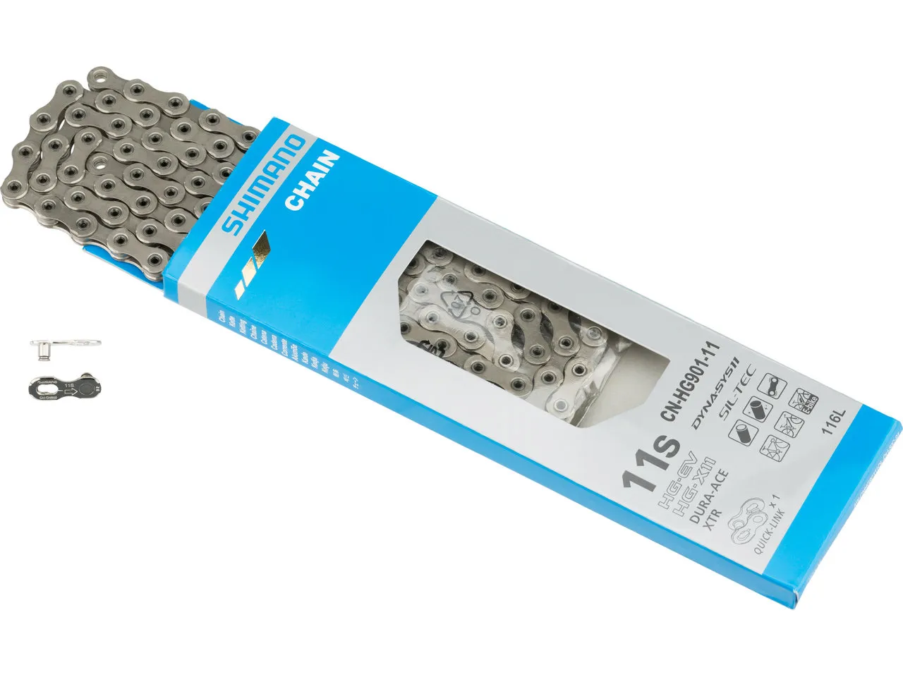 Shimano XTR / Dura-Ace / E-Bike Quick-Link Kette CN-HG901-11 11-fach, Silber, 11 fach Shimano XTR / Dura-Ace / E-Bike Quick-Link Kette CN-HG901-11 11-fach, Silber, 11 fach