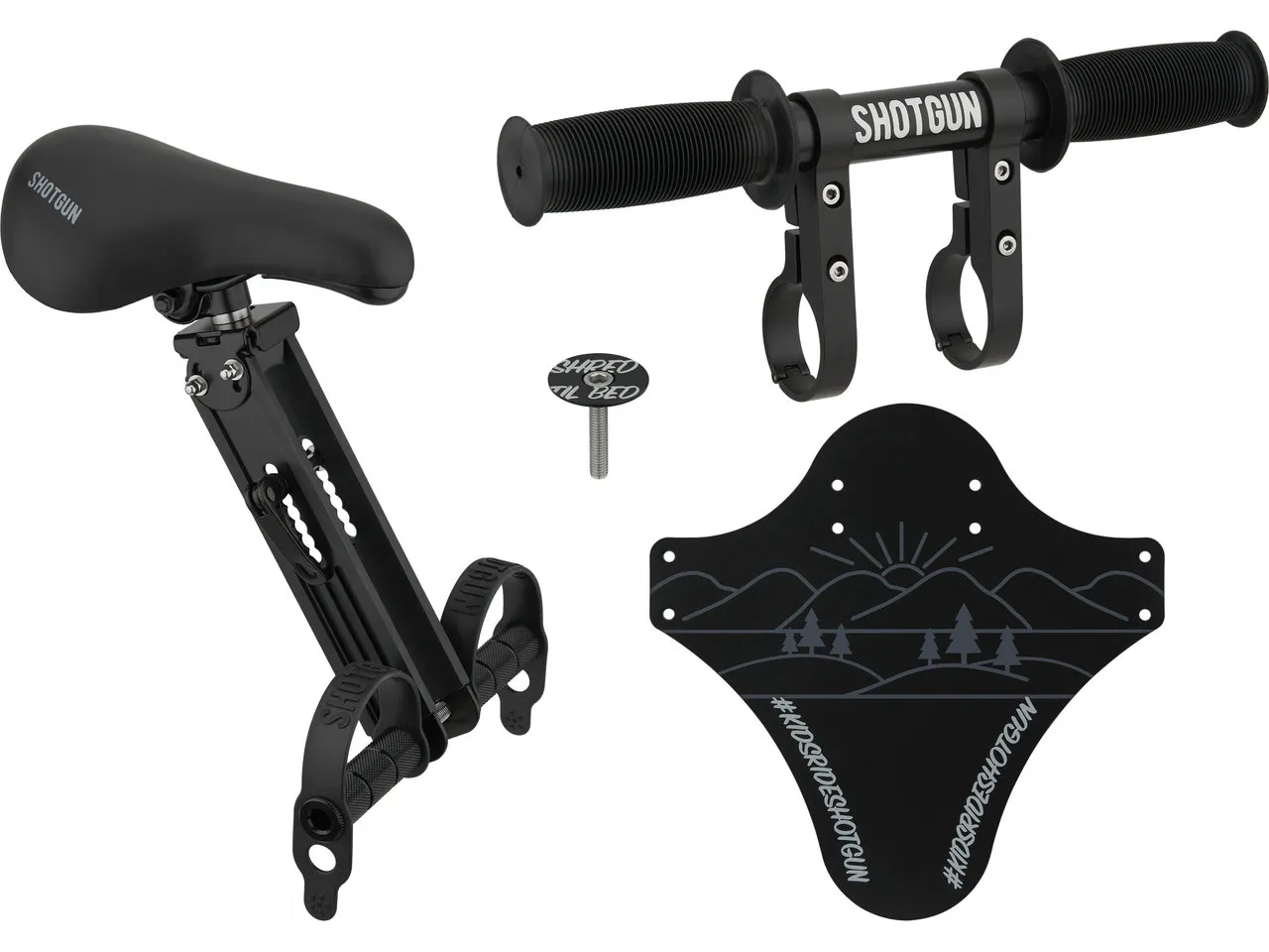 Shotgun Front-Kindersitz für MTB und Lenker Komplettset, Schwarz, one_size