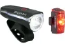 SIGMA SPORT Aura 60 Frontlicht + Infinity Rücklicht LED Beleuchtungsset mit StVZO, Schwarz, one_size