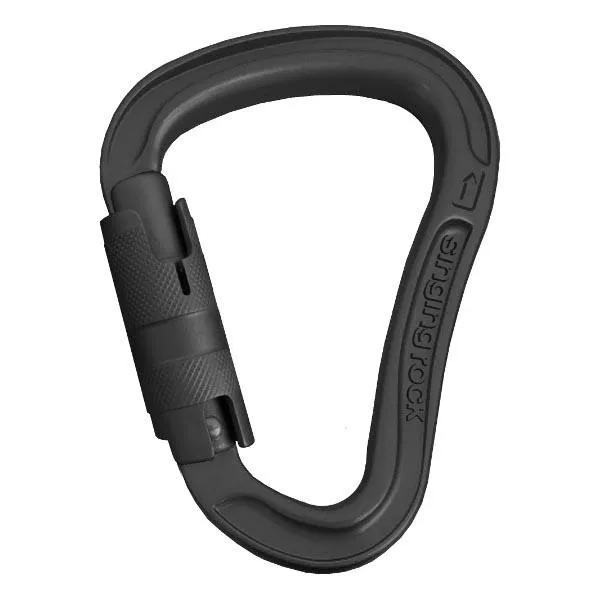 Singing Rock Bora Triple Lock Karabinerhaken, Black matt, One Size Singing Rock Bora Triple Lock Karabinerhaken, Black matt, One Size