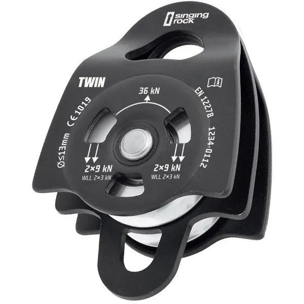 Singing Rock Twin Riemenscheibe, Black, One Size Singing Rock Twin Riemenscheibe, Black, One Size
