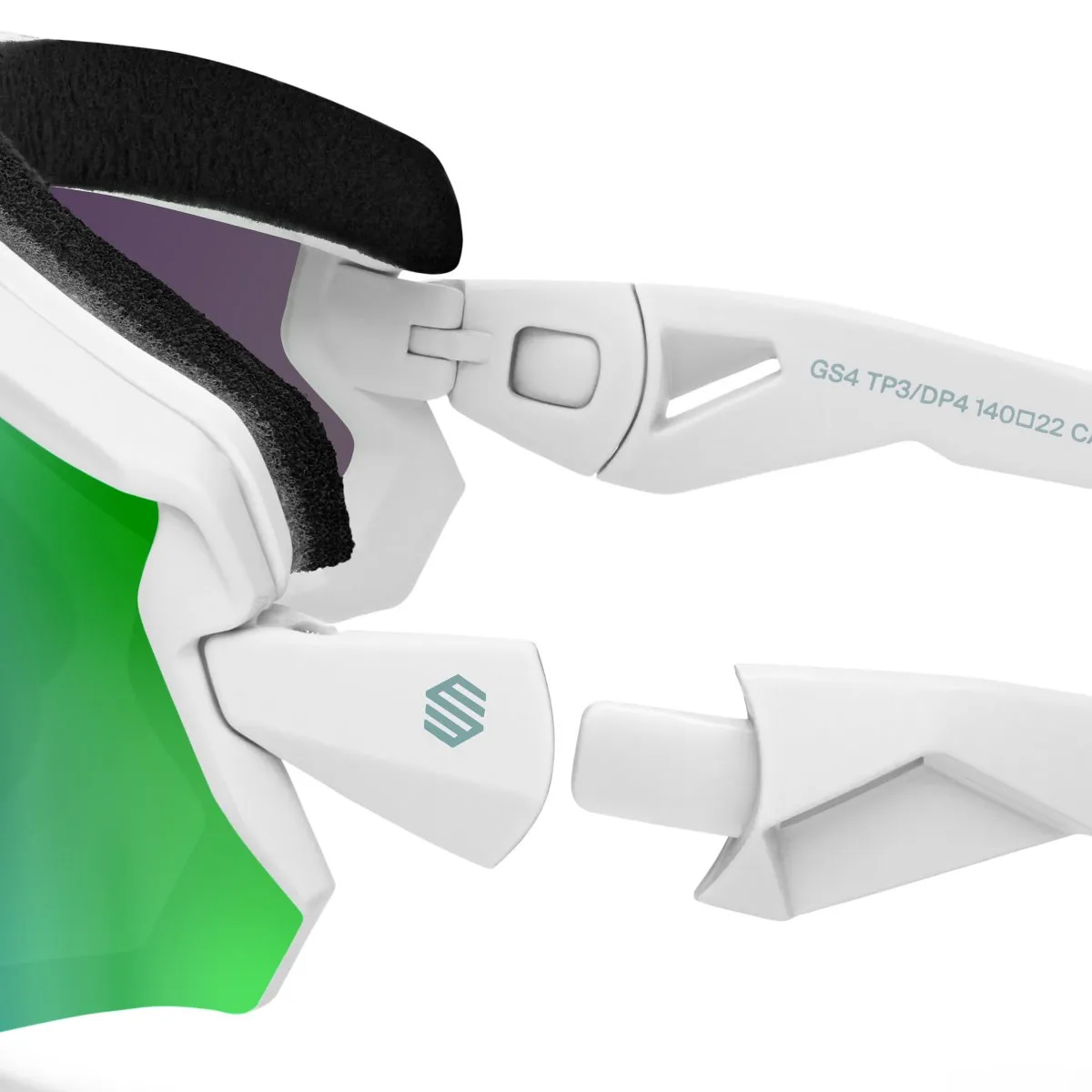 Siroko Gs4 Stein Sonnenbrille, White, Green Mirror/CAT3
