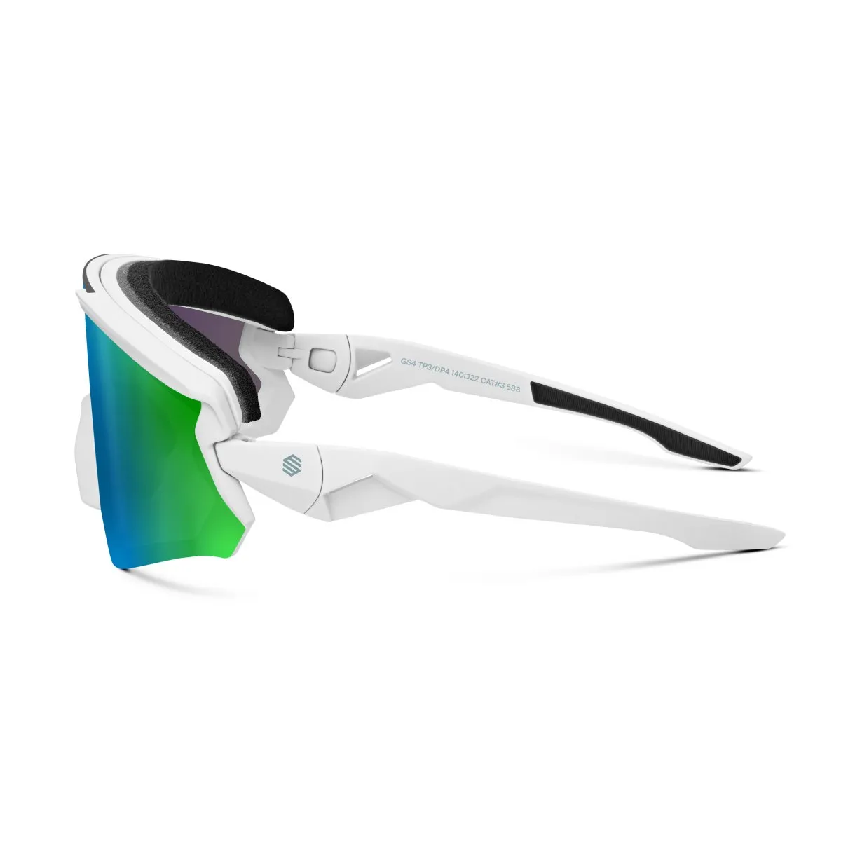 Siroko Gs4 Stein Sonnenbrille, White, Green Mirror/CAT3