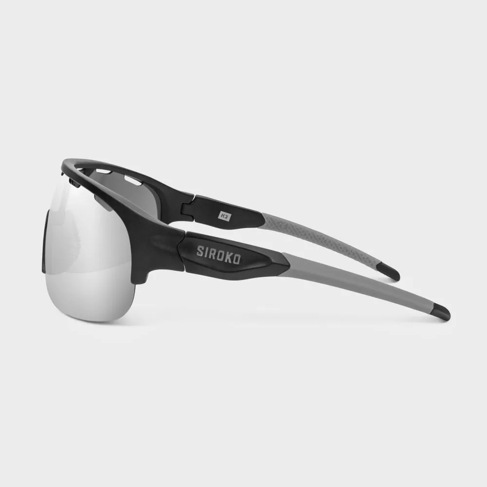 Siroko K3 The Cyclist Sonnenbrille, Black, Grey Mirror/CAT3 Siroko K3 The Cyclist Sonnenbrille, Black, Grey Mirror/CAT3