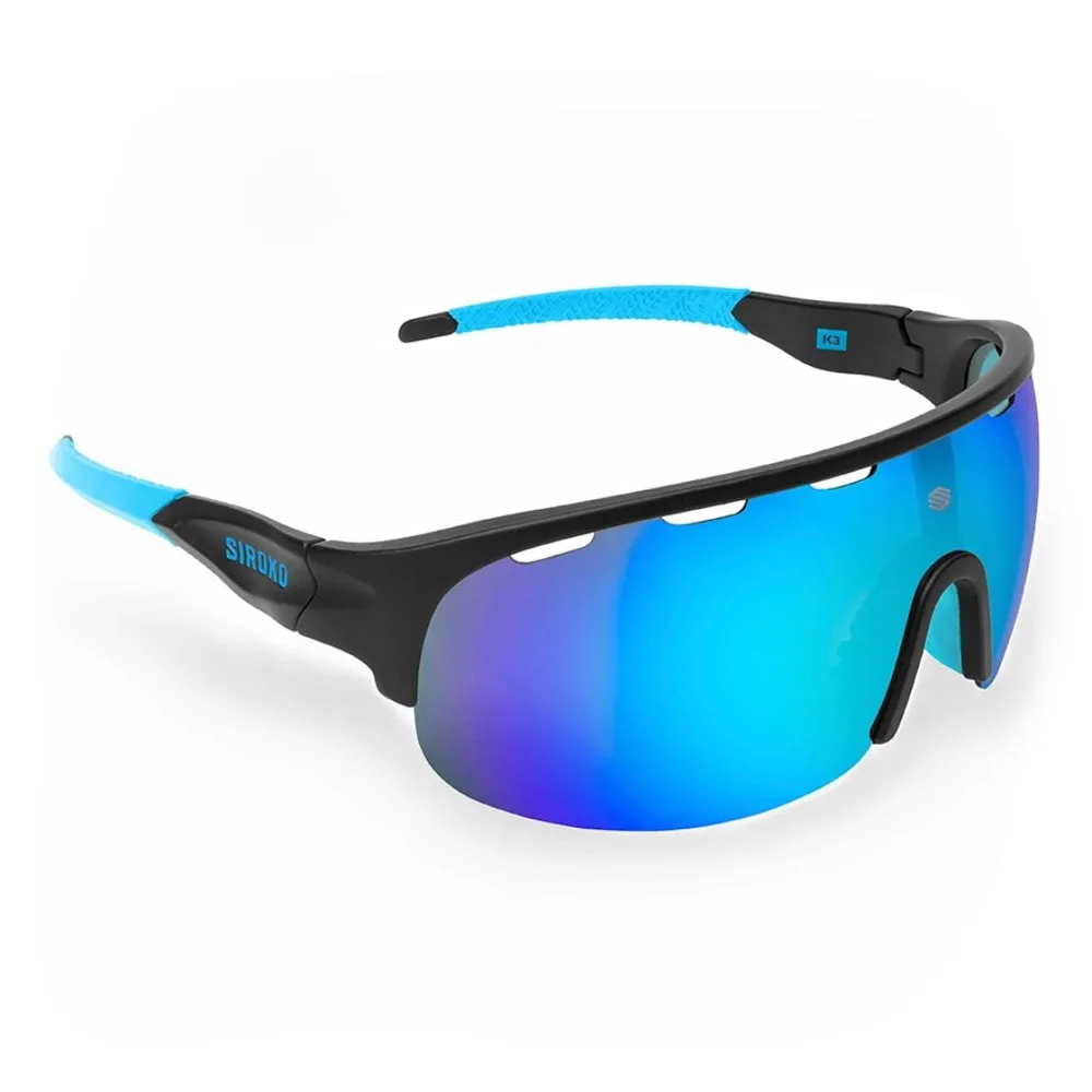 Siroko K3 Triathlon Sonnenbrille, Black, Blue Mirror/CAT3 Siroko K3 Triathlon Sonnenbrille, Black, Blue Mirror/CAT3