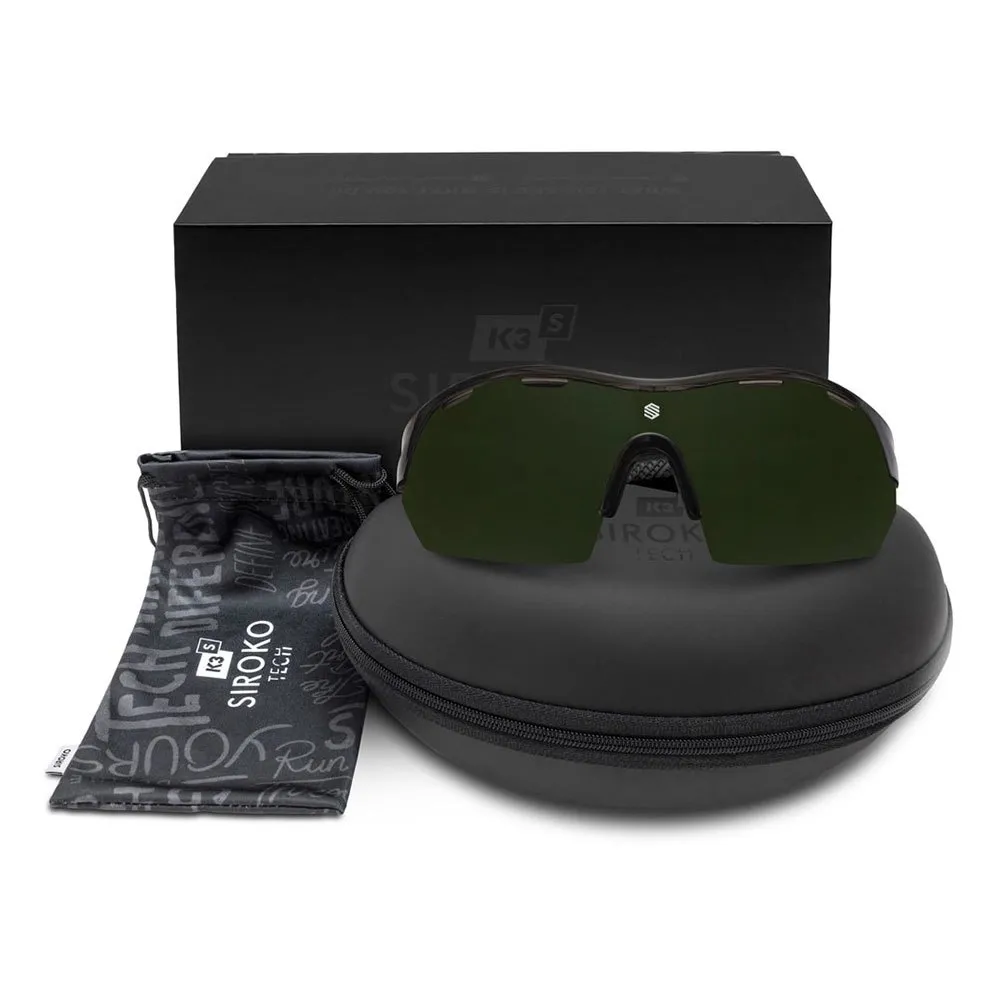Siroko K3s Les Alpes Sonnenbrille, Black, Green Mirror/CAT3 Siroko K3s Les Alpes Sonnenbrille, Black, Green Mirror/CAT3