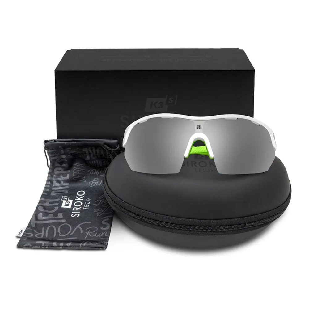 Siroko K3s Photochrome Sonnenbrille, White, Photocromatic Green Mirror Siroko K3s Photochrome Sonnenbrille, White, Photocromatic Green Mirror