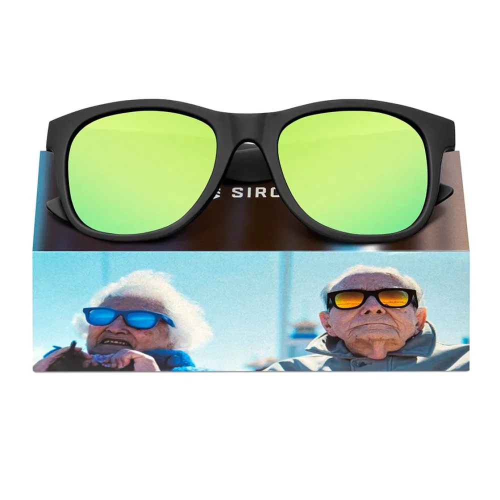 Siroko K3xs Kids Bike Lane Polarisierte Sonnenbrille, Black / green, Green Mirror Siroko K3xs Kids Bike Lane Polarisierte Sonnenbrille, Black / green, Green Mirror