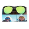 Siroko K3xs Kids Bike Lane Polarisierte Sonnenbrille, Black / green, Green Mirror
