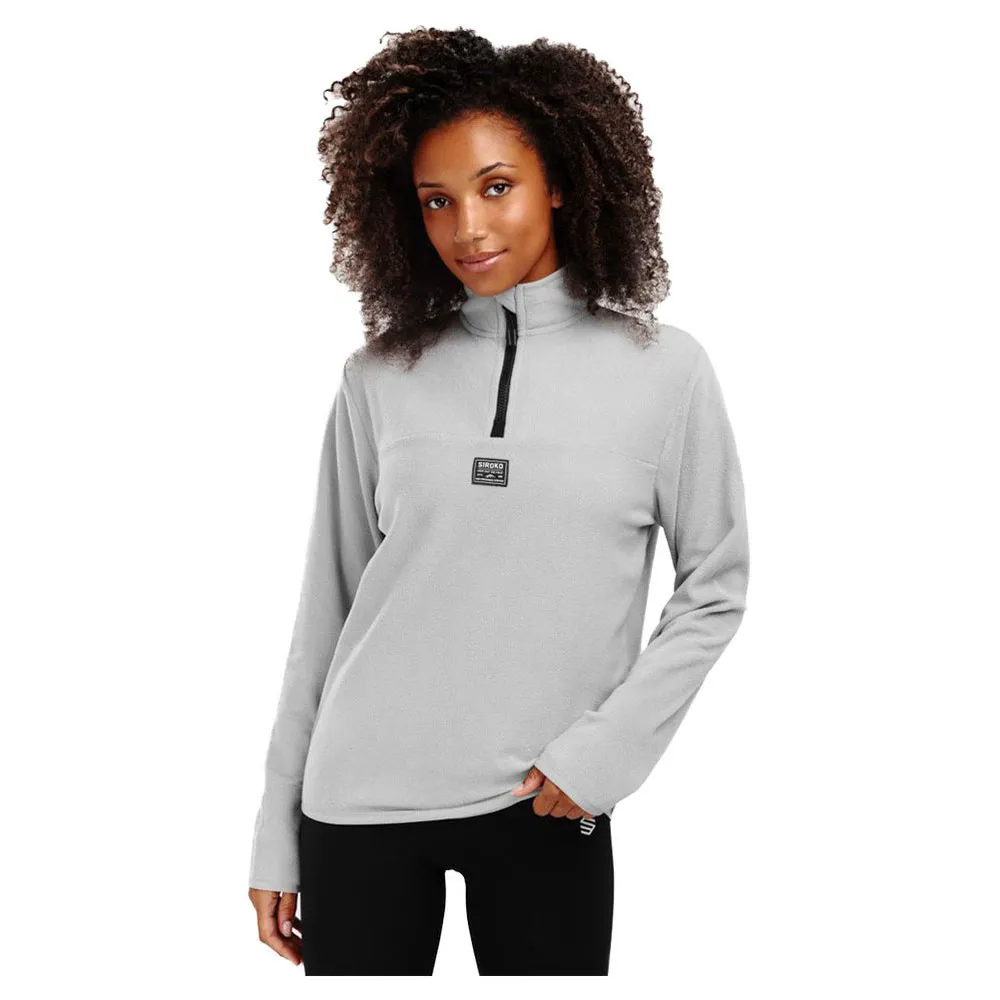 Siroko Limestone Fleece Mit Halbem Reißverschluss, Pearl grey