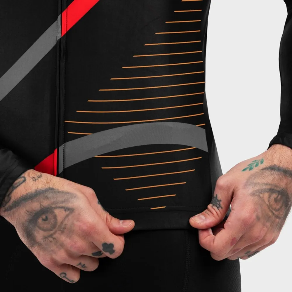 Siroko M2 Arizona Langarm-trikot, Black / red / orange, M Siroko M2 Arizona Langarm-trikot, Black / red / orange, M