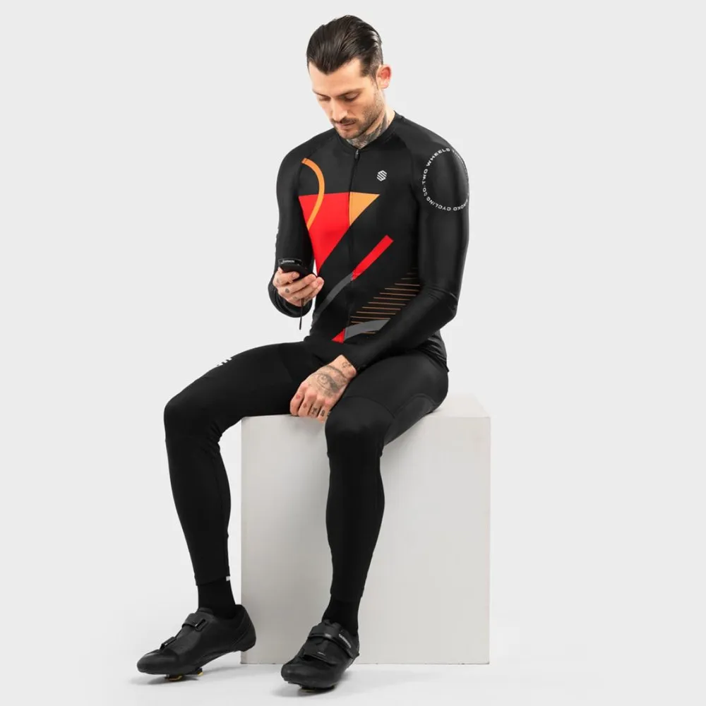 Siroko M2 Arizona Langarm-trikot, Black / red / orange, M Siroko M2 Arizona Langarm-trikot, Black / red / orange, M