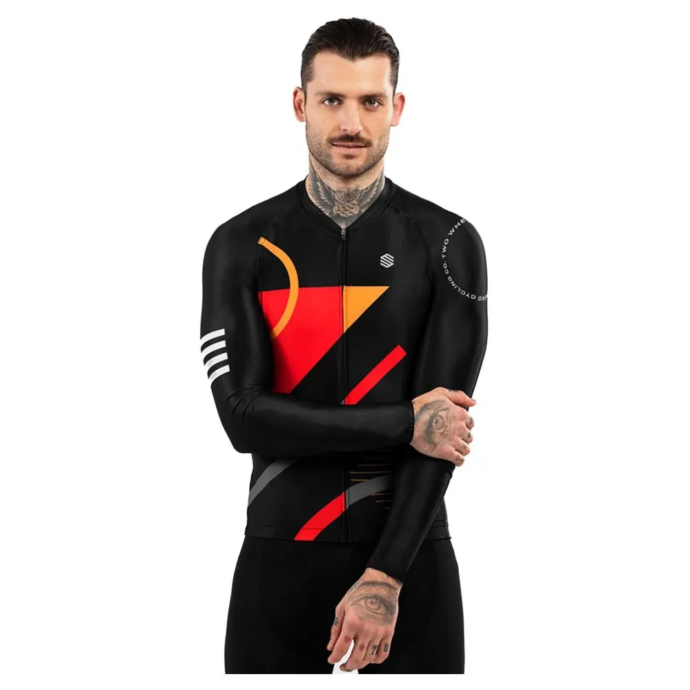 Siroko M2 Arizona Langarm-trikot, Black / red / orange, M Siroko M2 Arizona Langarm-trikot, Black / red / orange, M