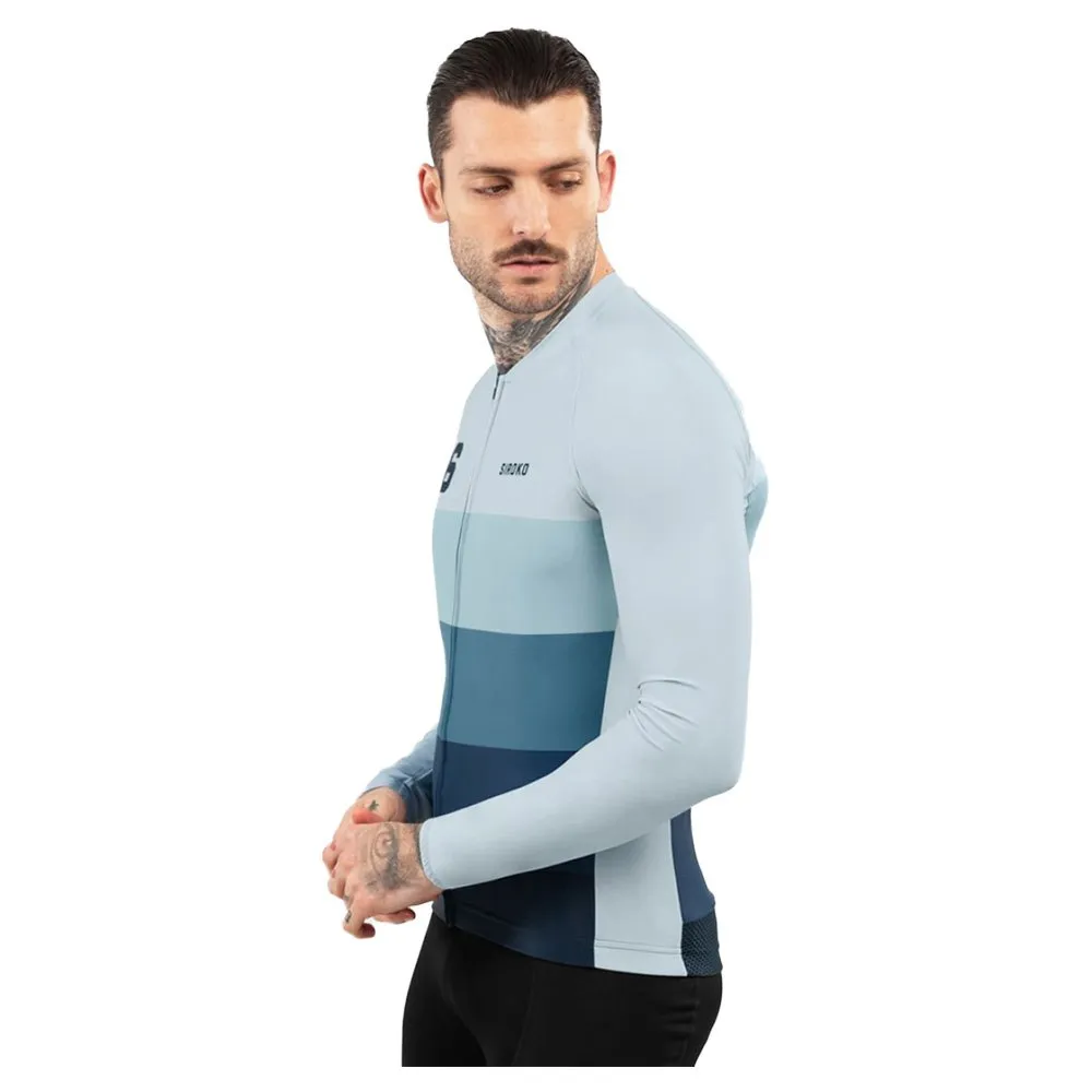 Siroko M2 Focus Langarm-trikot, Blue / grey / white, XL