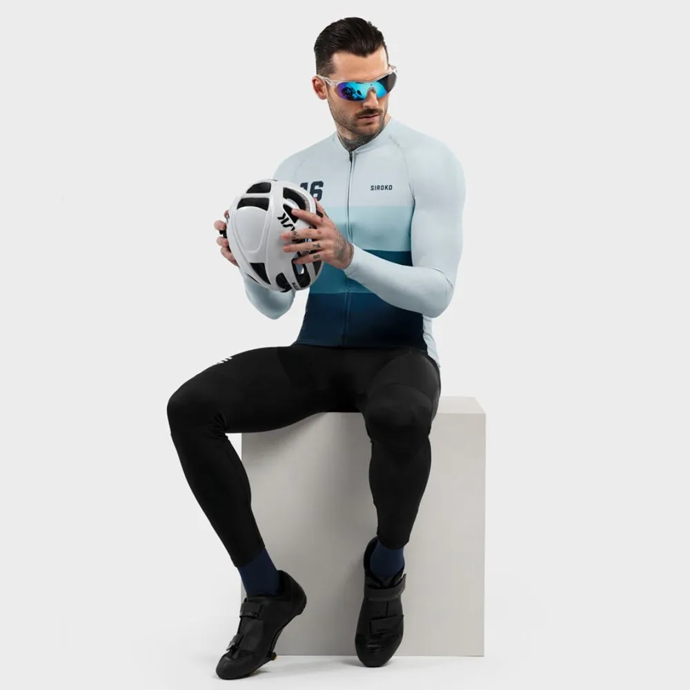 Siroko M2 Focus Langarm-trikot, Blue / grey / white, XL