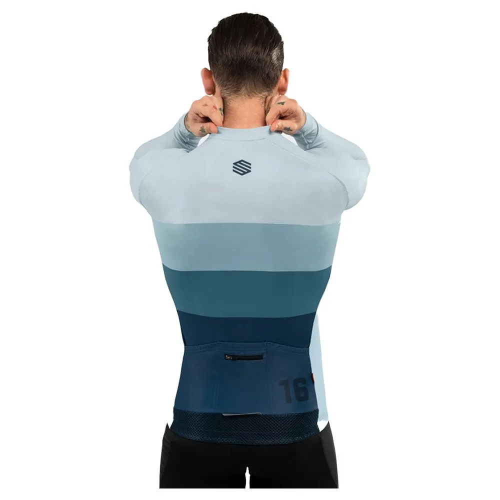 Siroko M2 Focus Langarm-trikot, Blue / grey / white, XL