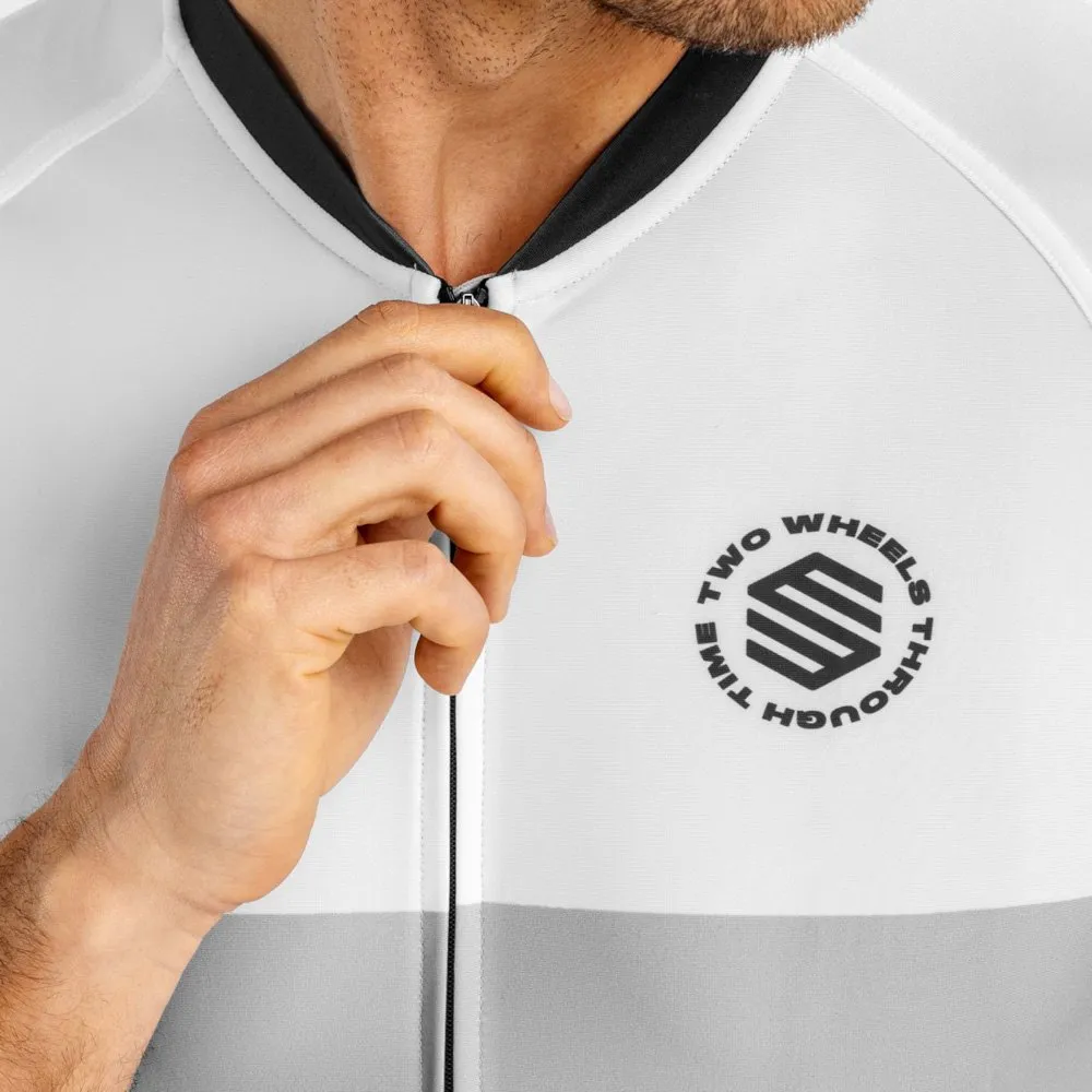 Siroko M2 Granfondo Kurzarm-radtrikot, White / grey