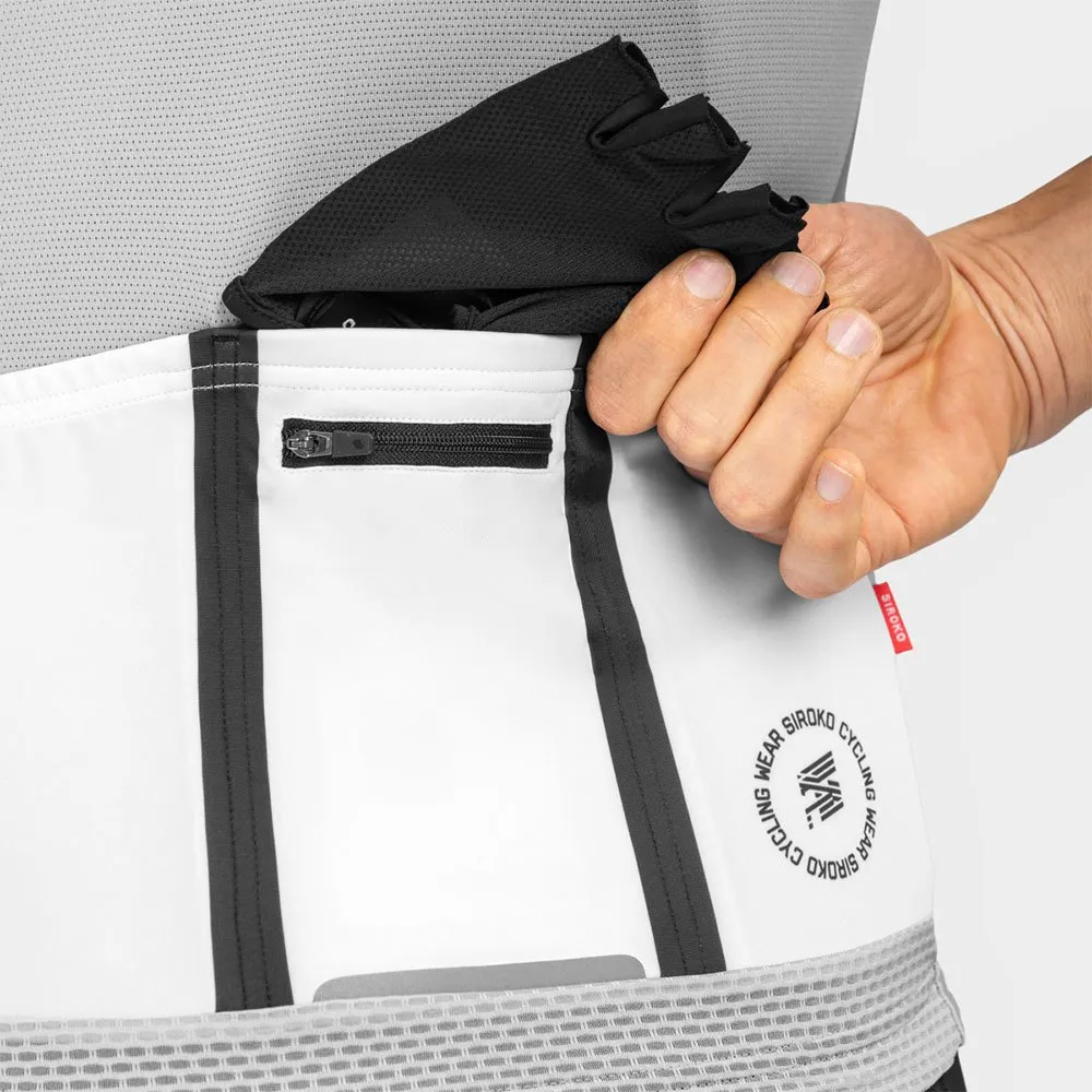 Siroko M2 Granfondo Kurzarm-radtrikot, White / grey