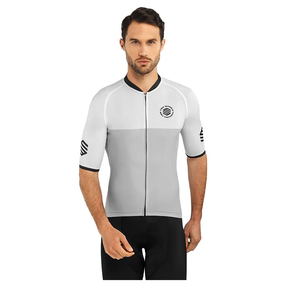 Siroko M2 Granfondo Kurzarm-radtrikot, White / grey