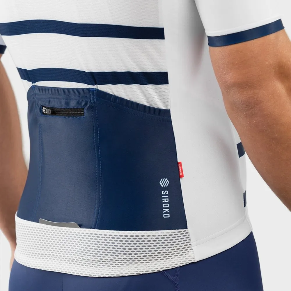 Siroko M2 Nevada Kurzarm-radtrikot, White / blue Siroko M2 Nevada Kurzarm-radtrikot, White / blue