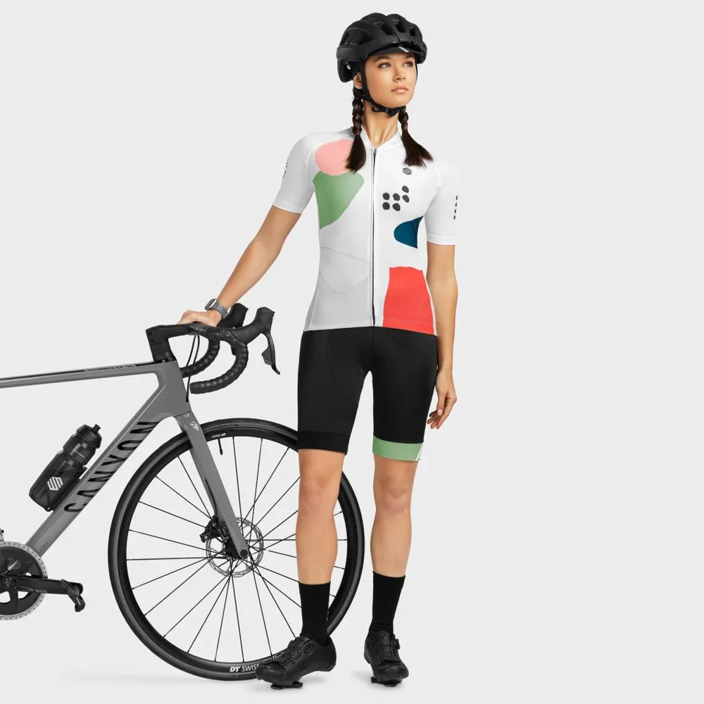 Siroko M2 Tulpen Kurzarm-radtrikot, White / coral