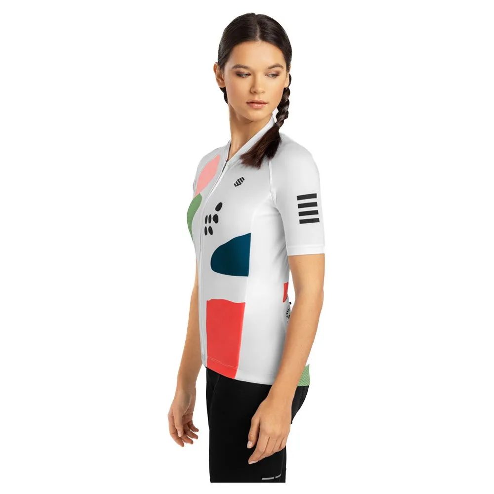 Siroko M2 Tulpen Kurzarm-radtrikot, White / coral