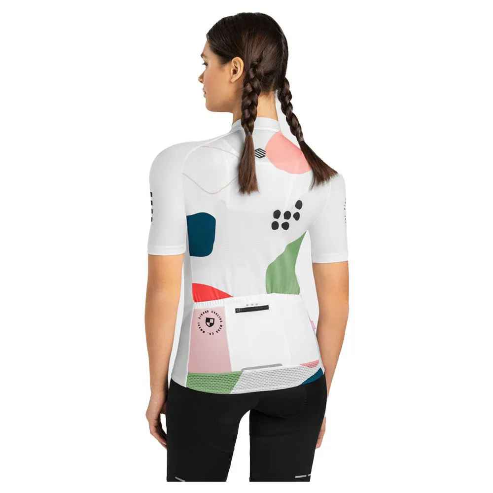 Siroko M2 Tulpen Kurzarm-radtrikot, White / coral