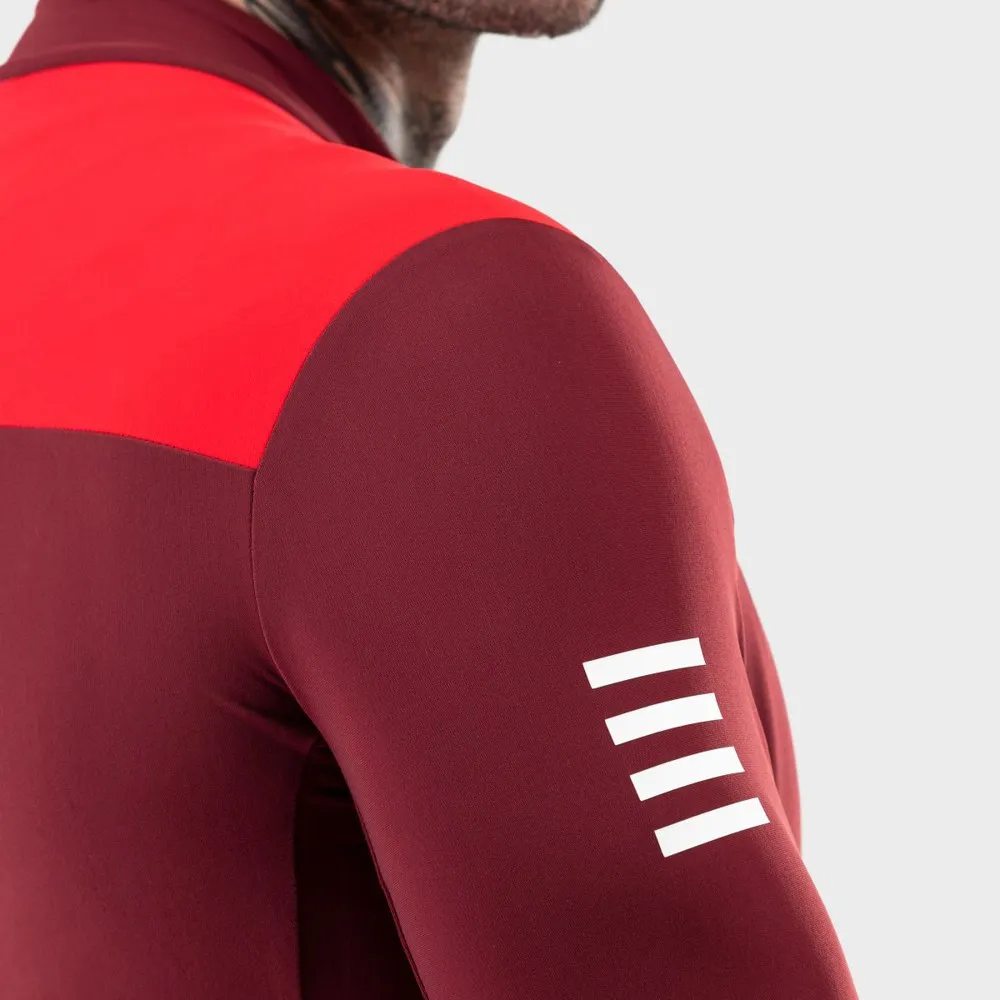 Siroko M4 Echelon Langarm-trikot, Maroon / red Siroko M4 Echelon Langarm-trikot, Maroon / red