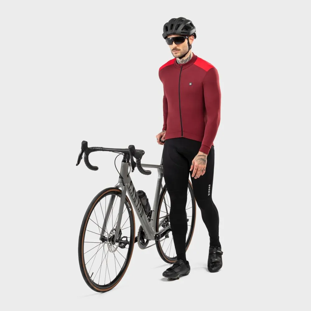 Siroko M4 Echelon Langarm-trikot, Maroon / red Siroko M4 Echelon Langarm-trikot, Maroon / red