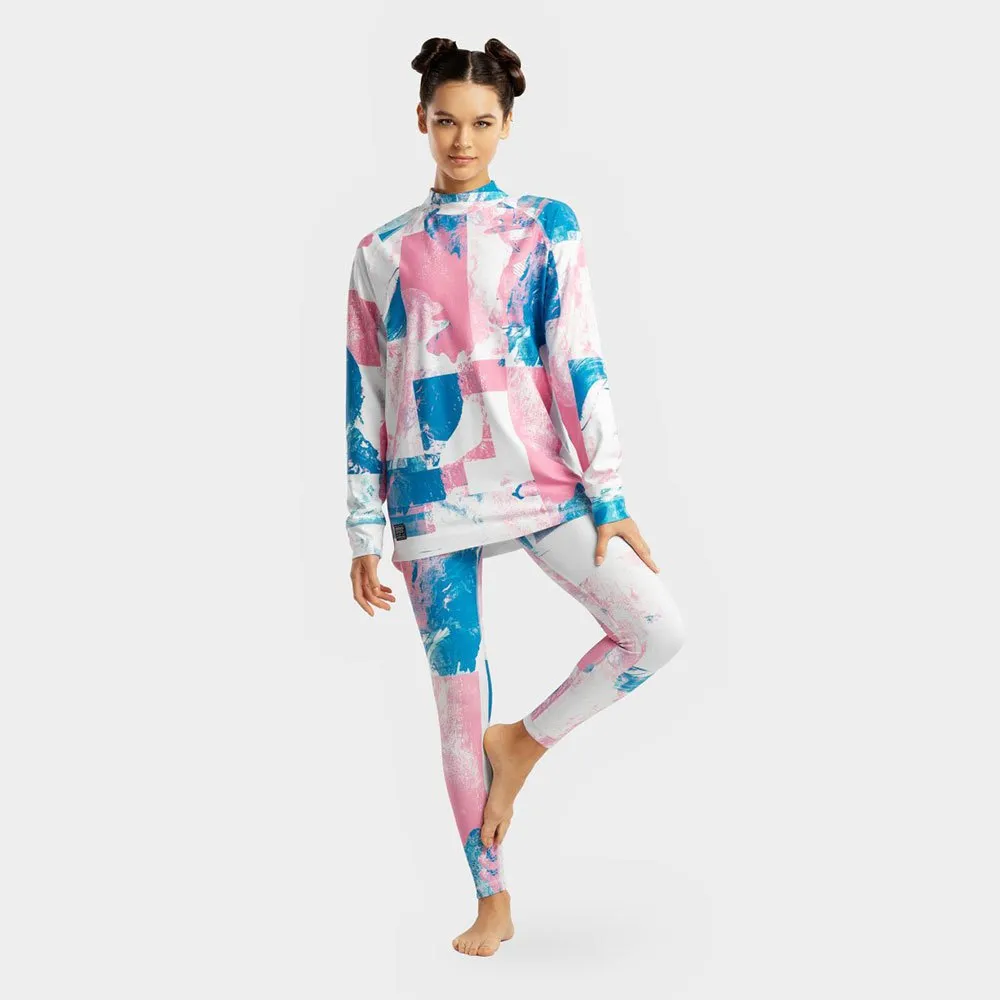 Siroko Slush Watercolor Langarm-baselayer, Gum pink / electric blue Siroko Slush Watercolor Langarm-baselayer, Gum pink / electric blue
