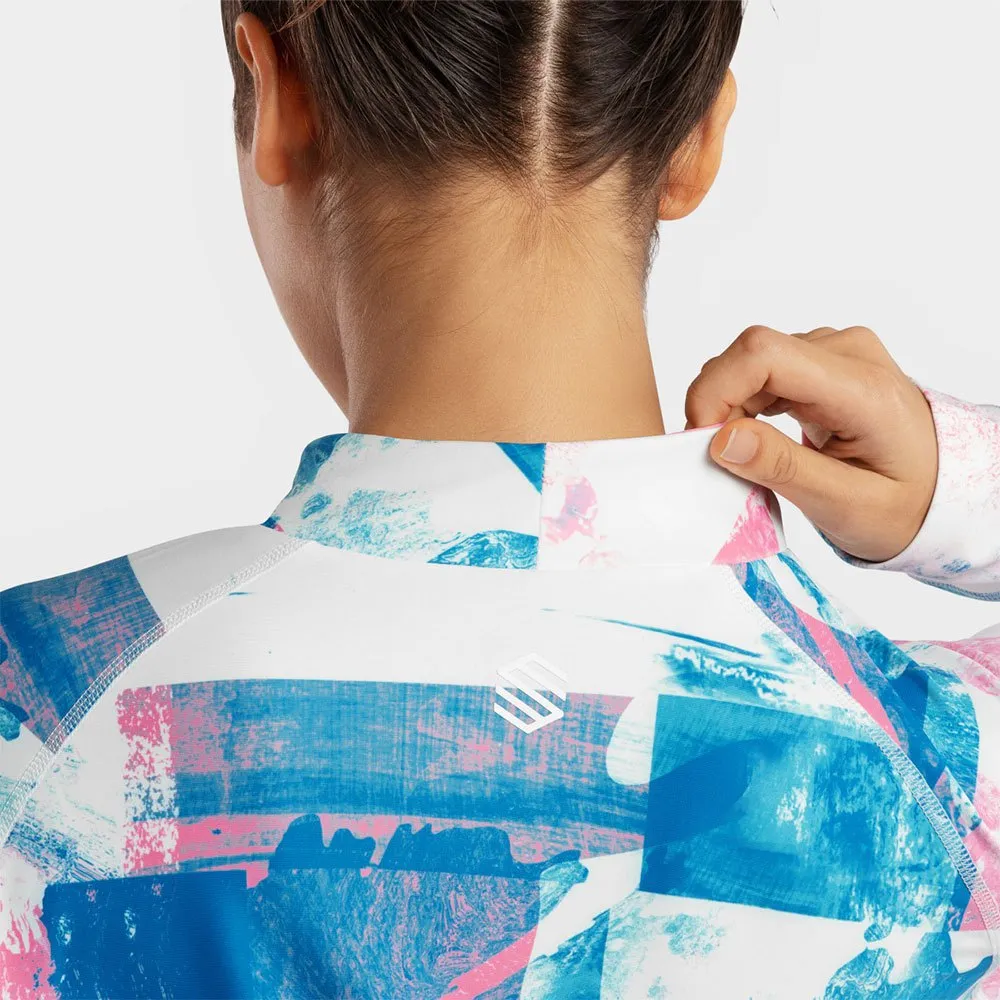 Siroko Slush Watercolor Langarm-baselayer, Gum pink / electric blue Siroko Slush Watercolor Langarm-baselayer, Gum pink / electric blue