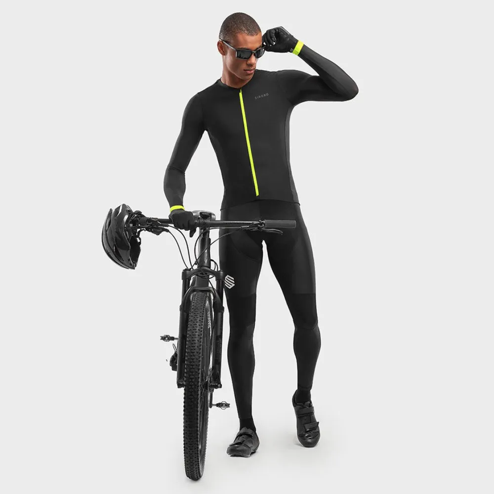 Siroko Srx Pro Kühtai Langarm-trikot, Black / yellow, M