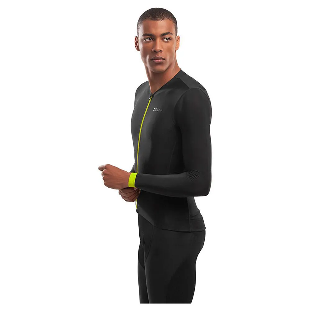 Siroko Srx Pro Kühtai Langarm-trikot, Black / yellow, M