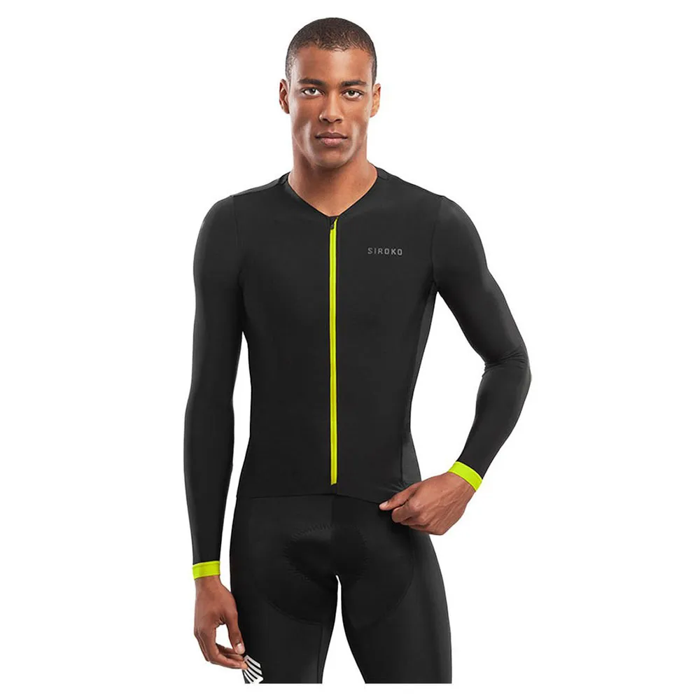 Siroko Srx Pro Kühtai Langarm-trikot, Black / yellow, M