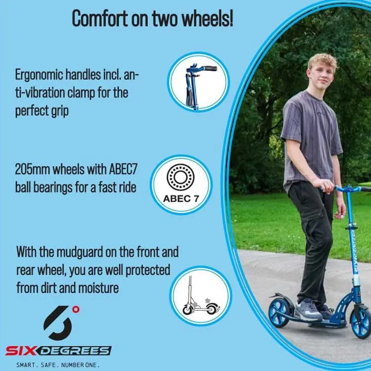 SIX DEGREES Bs 205 Mm Tretroller, Blue, One Size SIX DEGREES Bs 205 Mm Tretroller, Blue, One Size