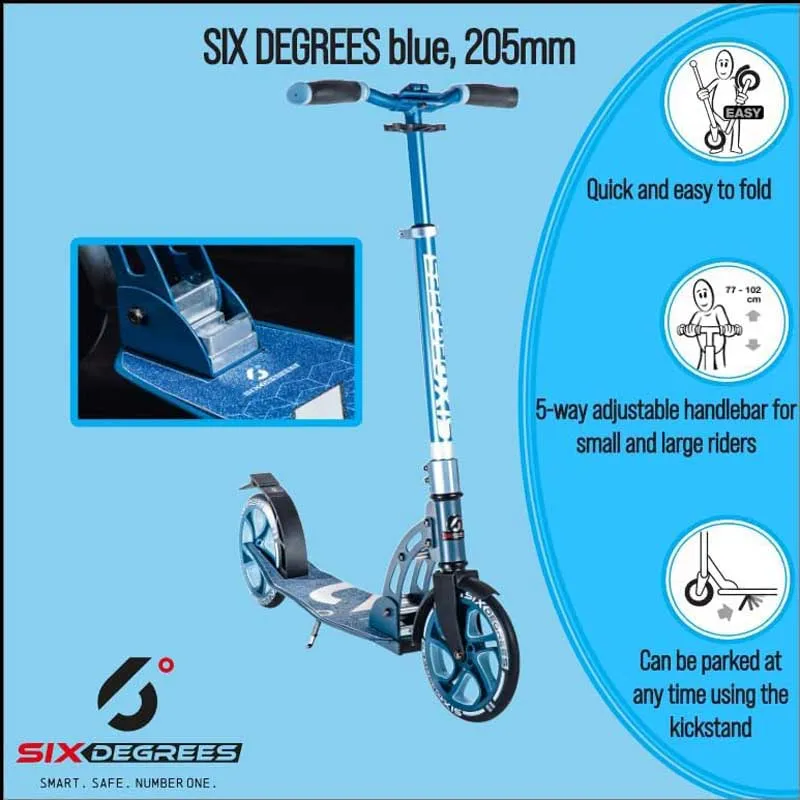 SIX DEGREES Bs 205 Mm Tretroller, Blue, One Size SIX DEGREES Bs 205 Mm Tretroller, Blue, One Size
