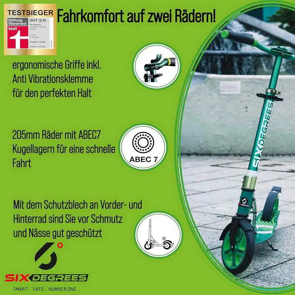 SIX DEGREES Sg 205 Mm Tretroller, Green, One Size