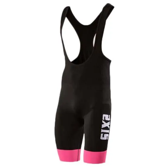 SIXS Slp Stripes Trägerhose, Black / pink i SIXS Slp Stripes Trägerhose, Black / pink i