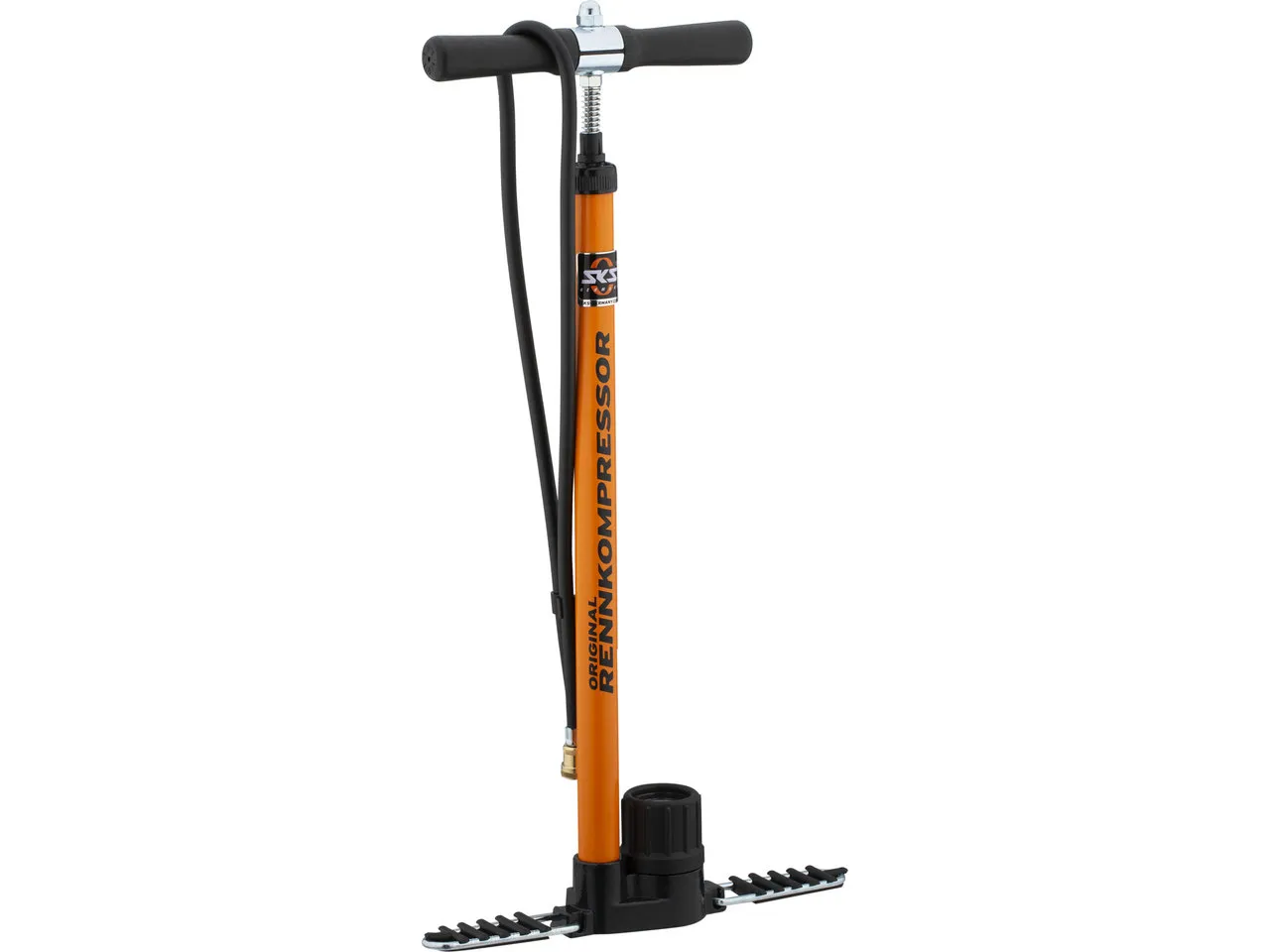 SKS Rennkompressor Standpumpe mit Messingnippel-Schlauchanschluss für SV, Orange, one_size SKS Rennkompressor Standpumpe mit Messingnippel-Schlauchanschluss für SV, Orange, one_size