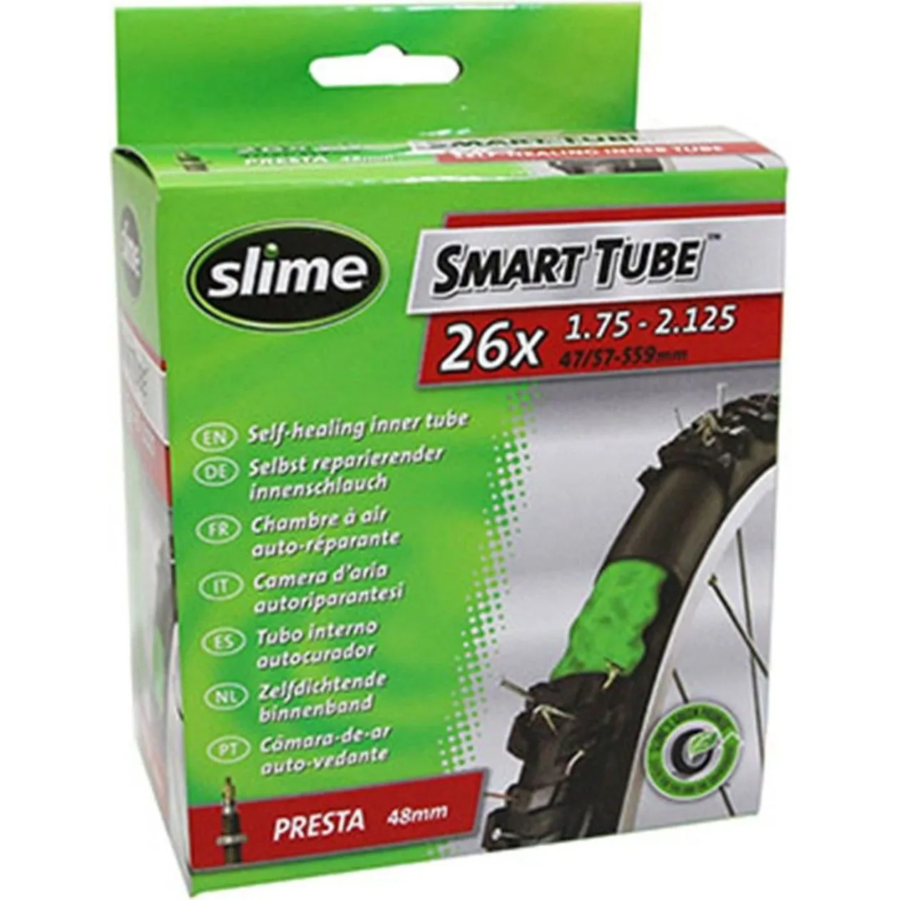 Slime Schlauch mit Presta-Ventil und Pannenschutzflüssigkeit 26 x 1.75-2.10 Unisex, schwarz, TU