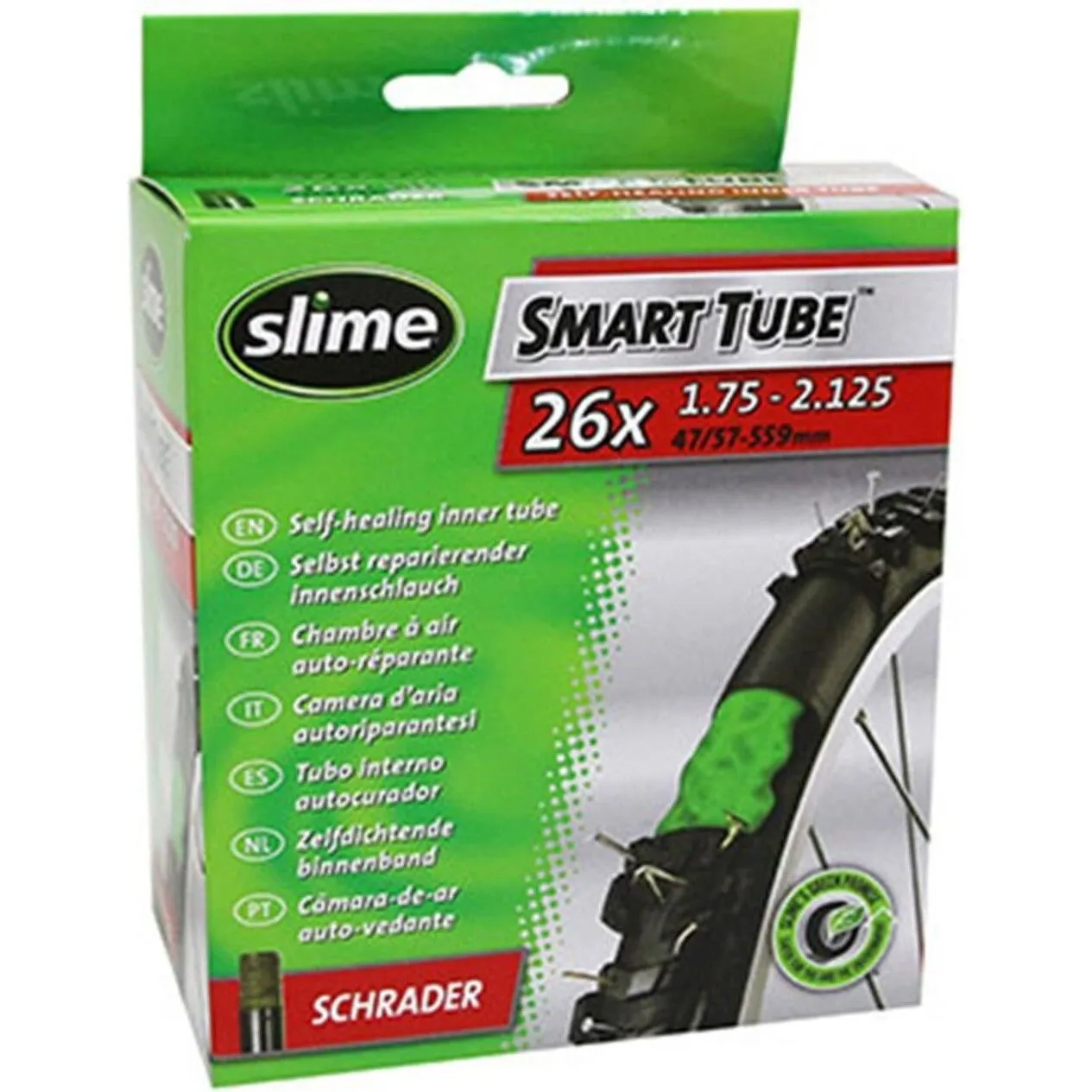 Slime Schlauch Schraderventil mit Pannenschutzflüssigkeit 26 x 1.75-2.10 Unisex, schwarz, TU